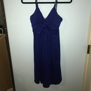 Forever21 Blue V-neck Dress with Chain Straps